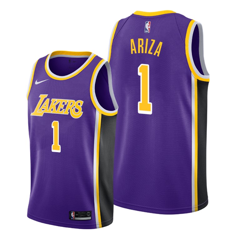 Men's Los Angeles Lakers Trevor Ariza #1 NBA 2021 Trade Statement Edition Purple Basketball Jersey MLK7783TE
